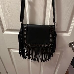 Black leather women’s shoulder or Crossbody bag